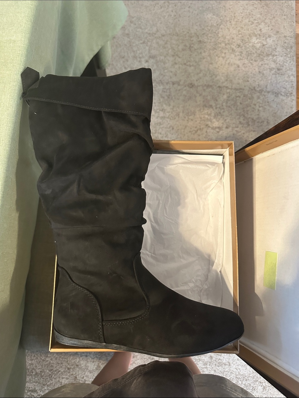 Classic Over-the-Knee Black Suede Boots